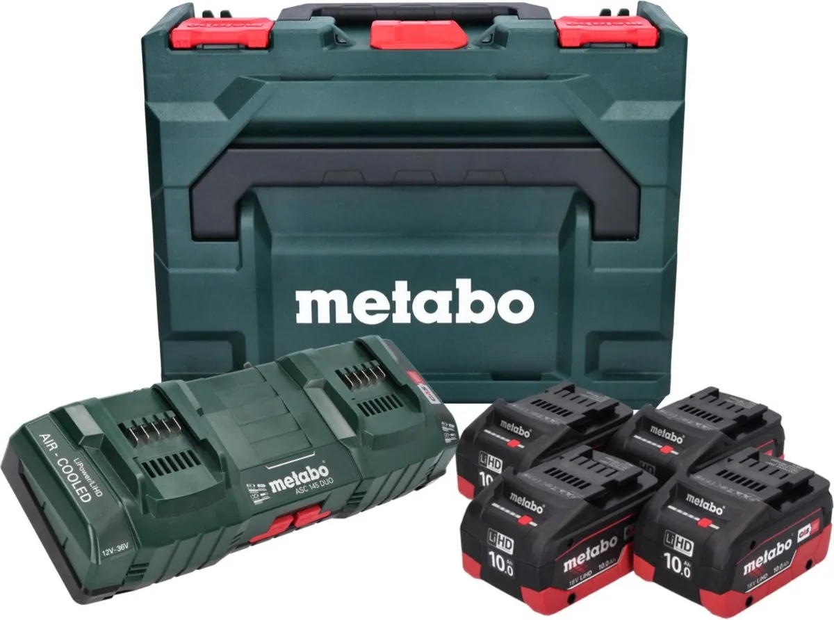 Metabo 685143590 Basisset Li-Power 18V 10Ah - 4x Accu + Lader + metaBOX