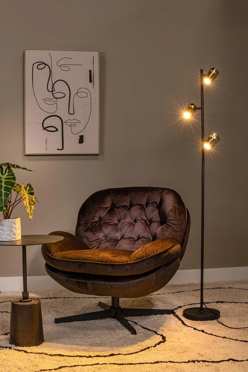 Lucide Upton Vloerlamp 3xGU10 - Fumé