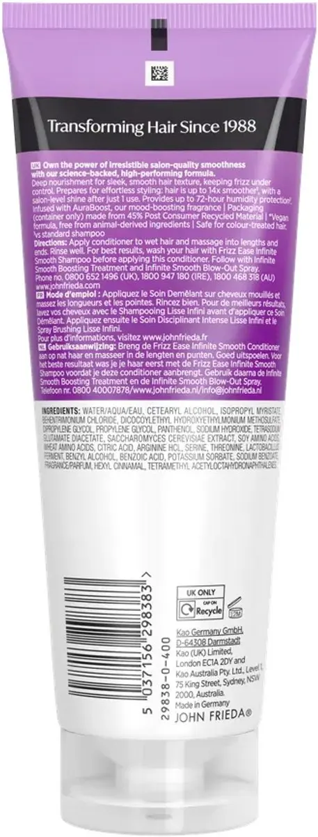 John Frieda Frizz Ease Infinite Smooth Conditioner 250ml