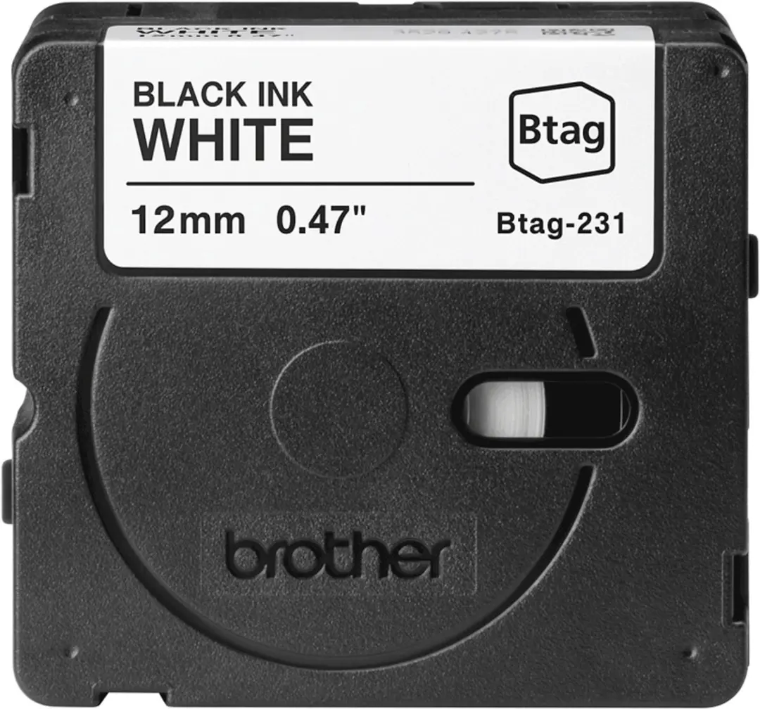 Brother BTAG-231 Labeltape - 12mm - Zwart op wit
