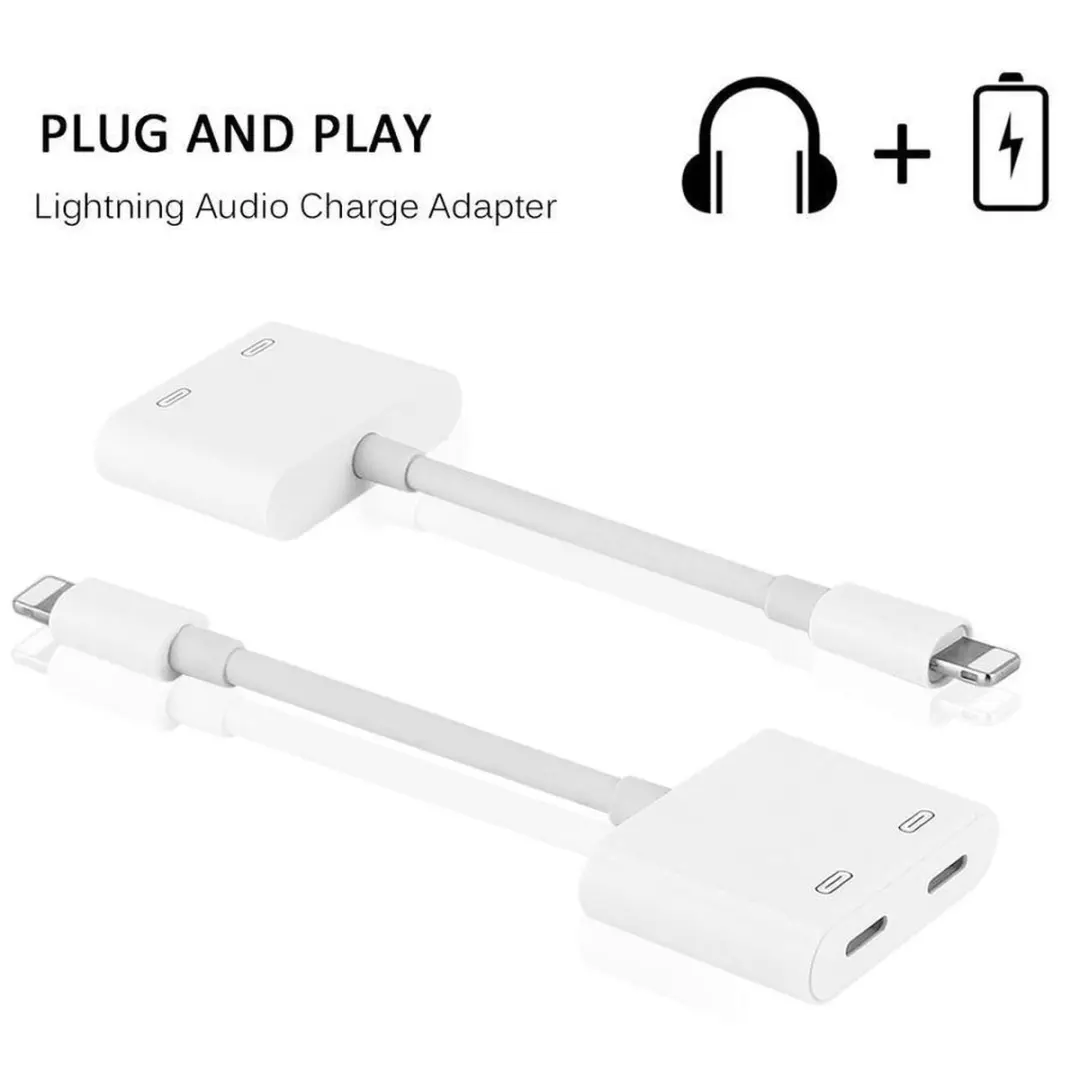 NÖRDIC LGN-102 Lightning Adapter 2x - 10cm Wit