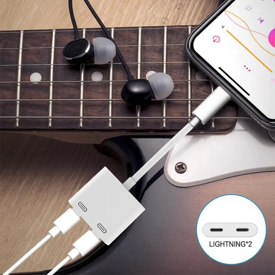 NÖRDIC LGN-102 Lightning Adapter 2x - 10cm Wit