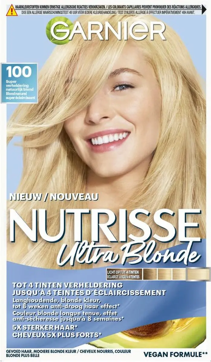 Garnier Nutrisse Stralend Blond 100 Haarverf - 3 Stuks