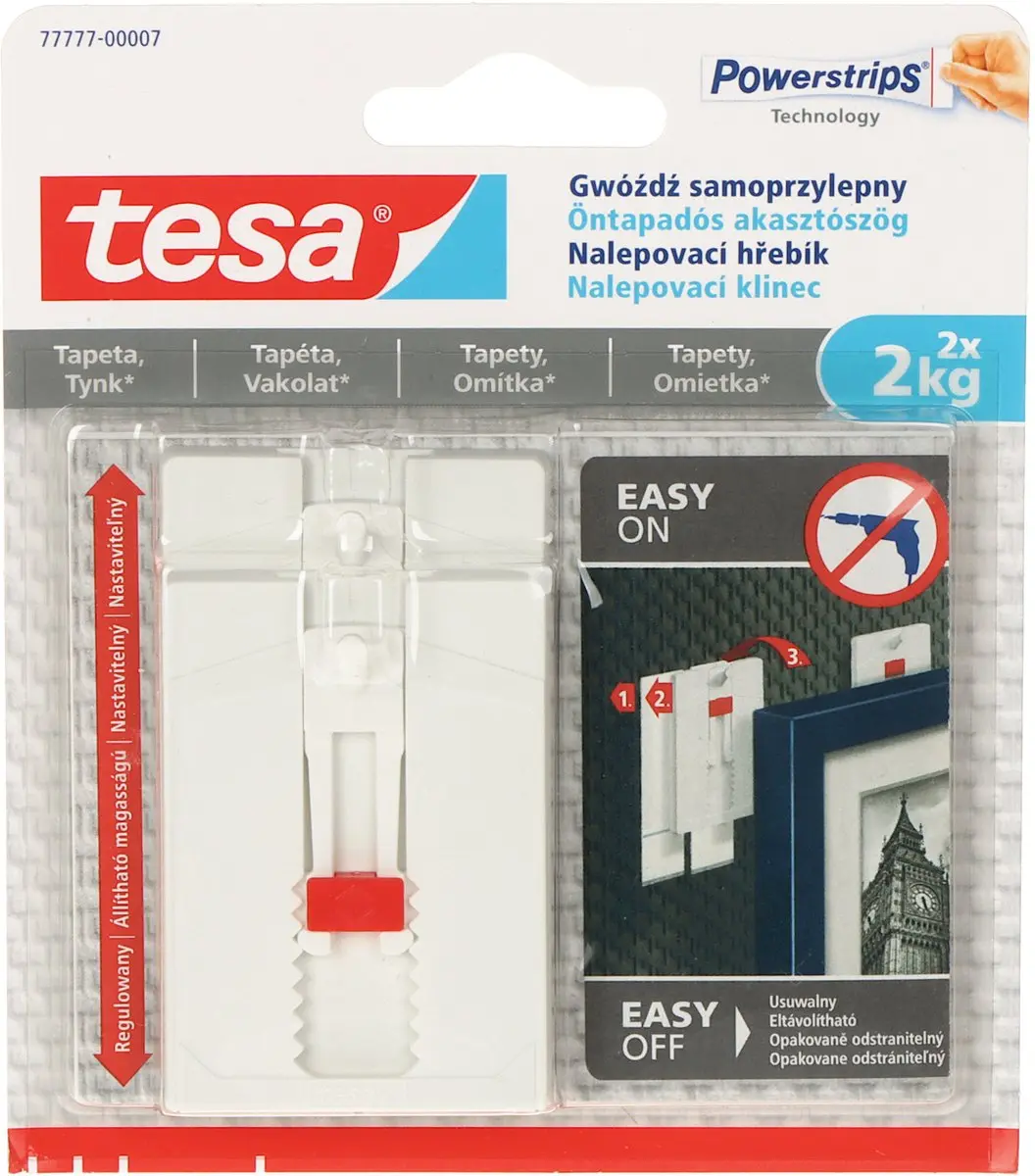 Tesa Verstelbare Zelfklevende Nagel 2kg - 2ml - Wit