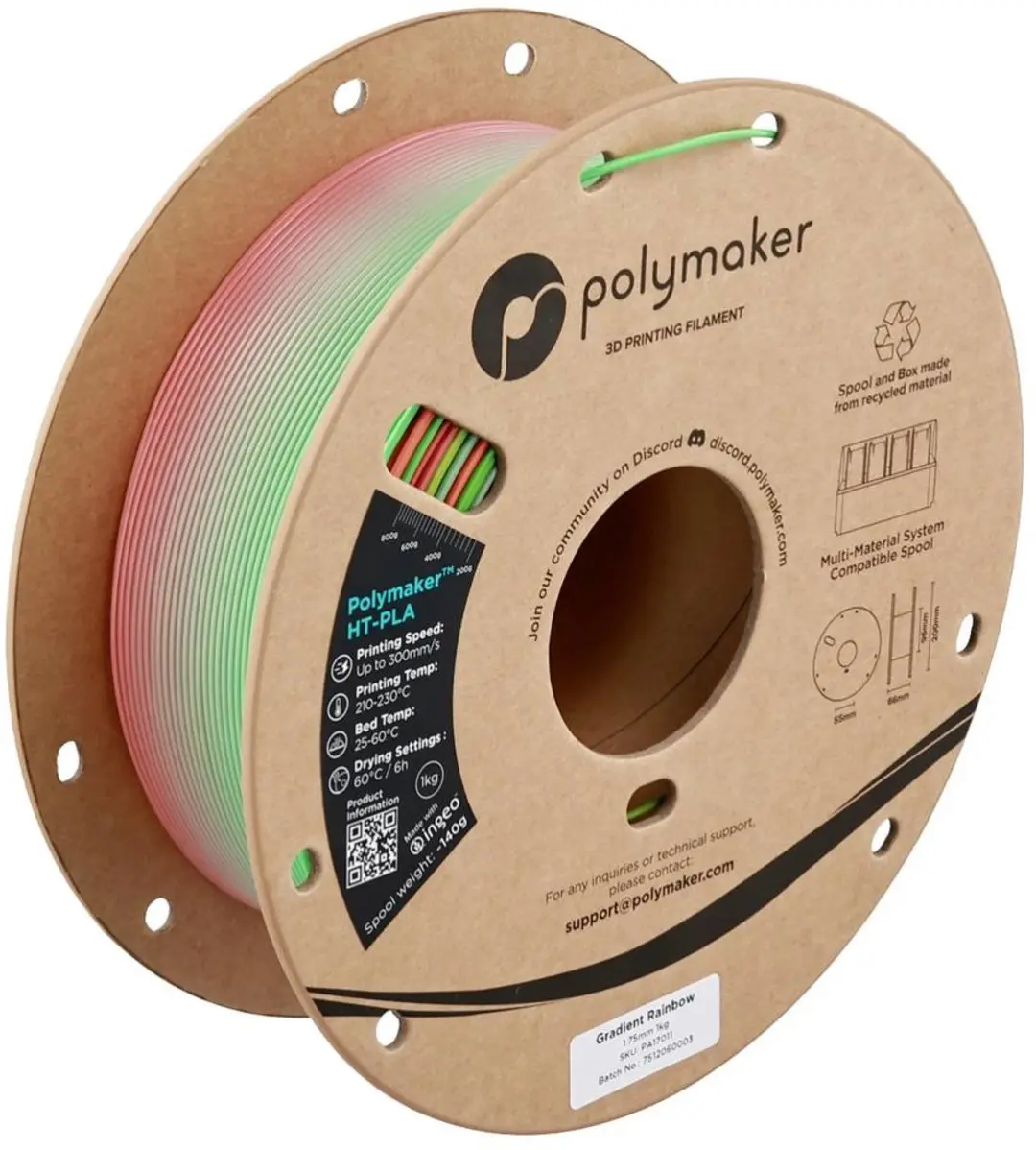 Polymaker HT-PLA Filament 1.75mm 1000g - Gradient Ra