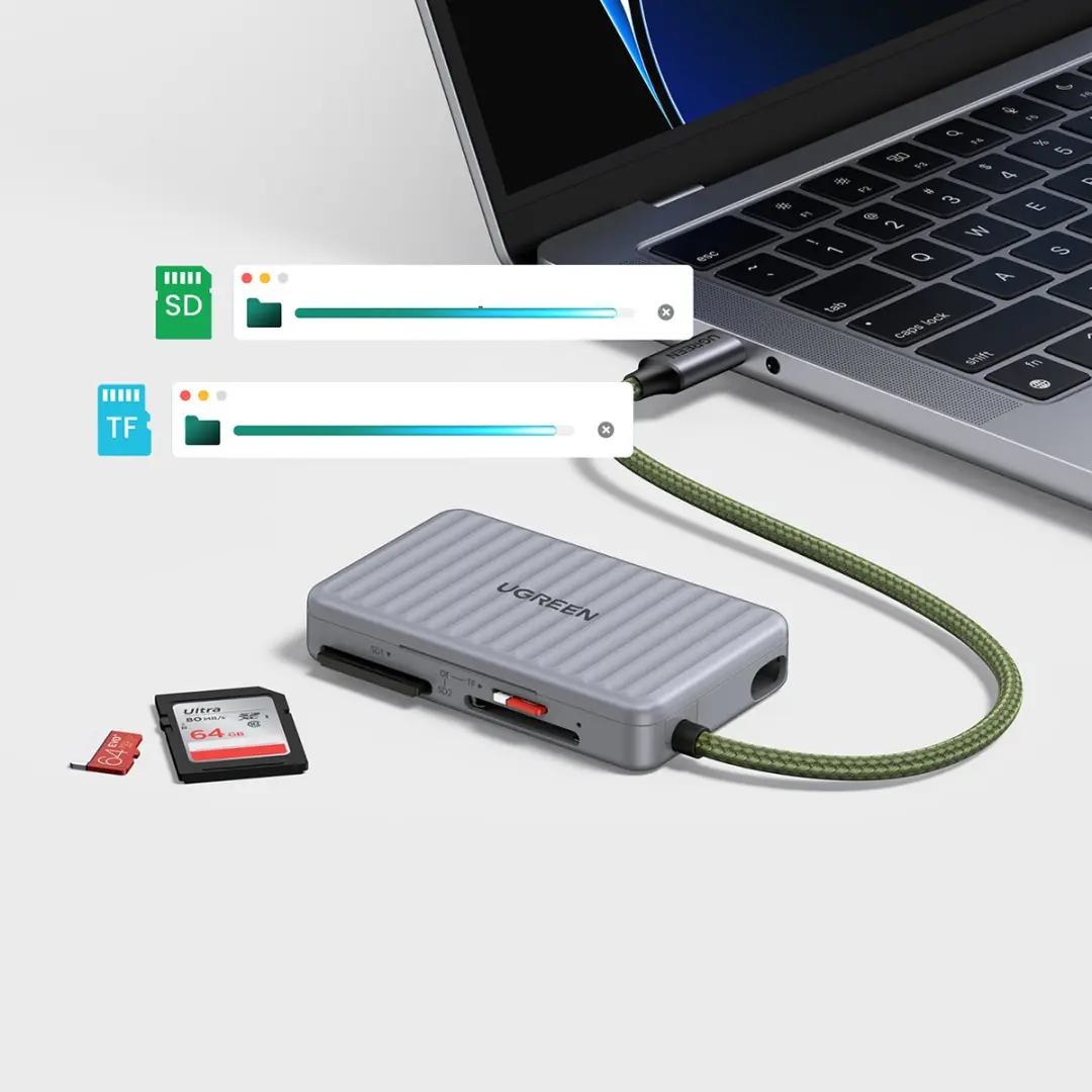 UGREEN CM868 USB-C Kaartlezer - Grijs