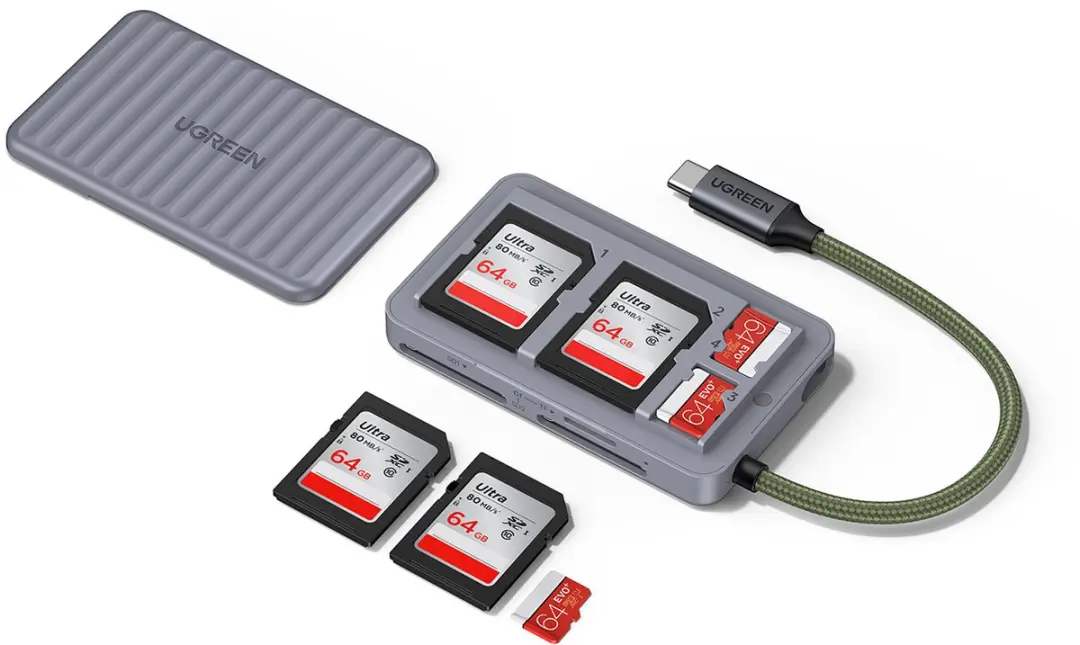 UGREEN CM868 USB-C Kaartlezer - Grijs