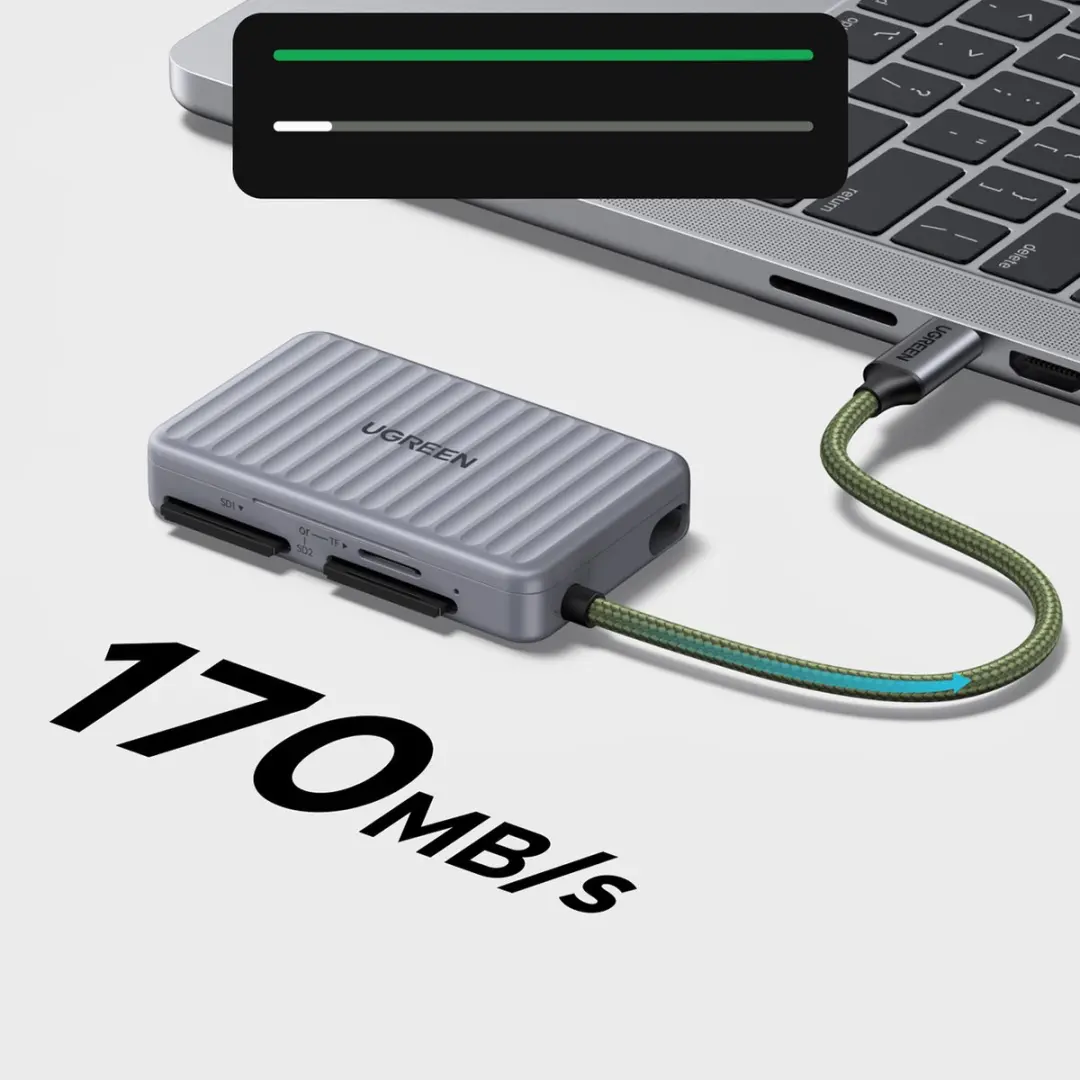 UGREEN CM868 USB-C Kaartlezer - Grijs - afbeelding 6 van 6