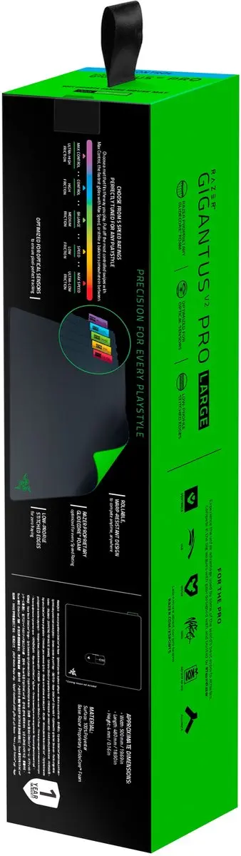 Razer Gigantus V2 Pro Gaming Muismat 500x480mm - Zwart - afbeelding 6 van 6