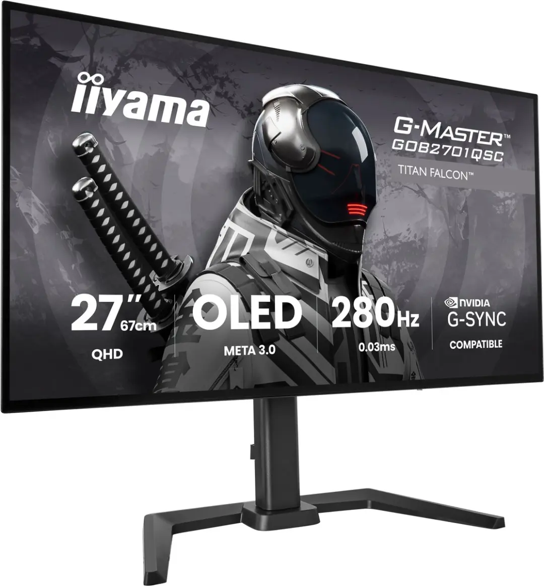 iiyama G-Master GOB2701QSC-B1 OLED Monitor 27" - QHD 280Hz - G-Sync