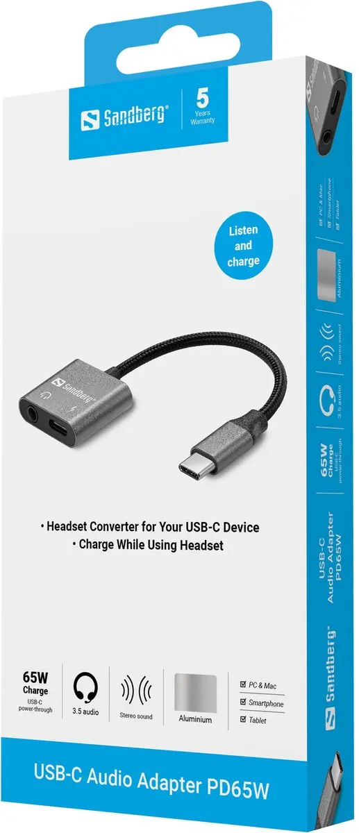 Sandberg 136-67 Interfacekaart 3,5mm naar USB-C