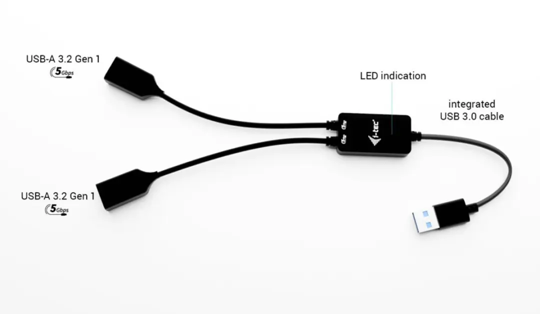 I-tec U3CBLHUB2A USB-hub - Zwart