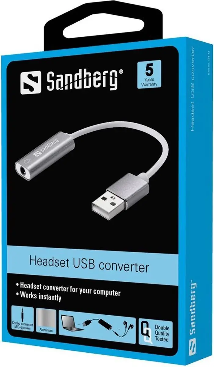 Sandberg Headset USB Converter 134-13 - 3.5mm naar USB