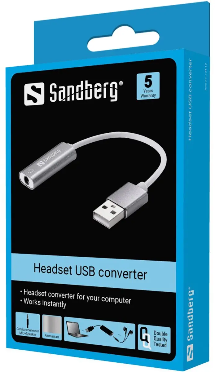 Sandberg Headset USB Converter 134-13 - 3.5mm naar USB