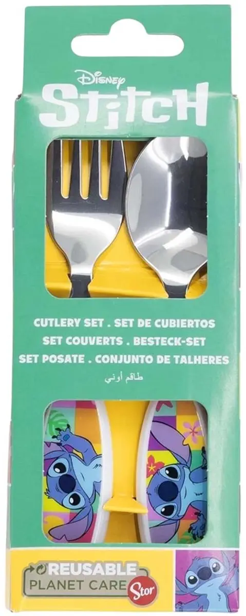Disney Stitch Palms Collection Kinderbestek - Lepel & Vork Meerkleurig