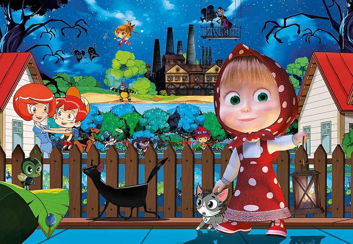 Clementoni Masha en de Beer Spooky Legpuzzel 104-delig - Multicolor