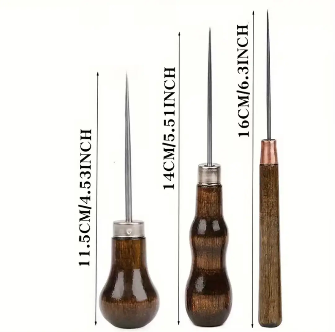 NuveX Priemset 3-delig - Houten handvat - Bruin/Zilver - afbeelding 6 van 6