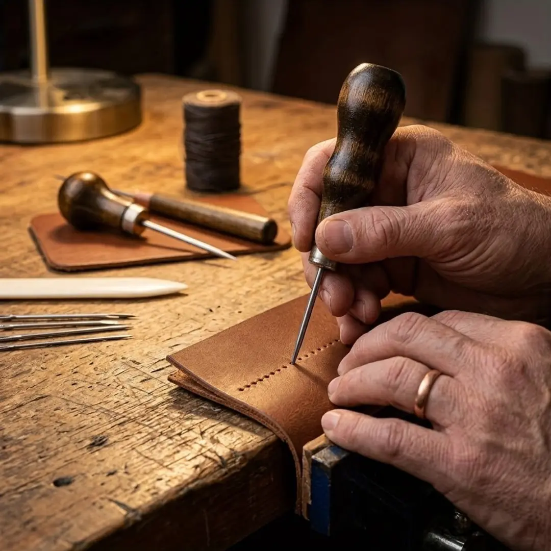NuveX Priemset 3-delig - Houten handvat - Bruin/Zilver