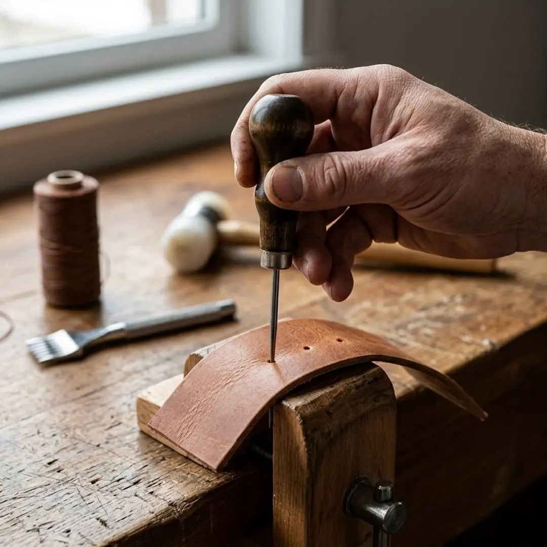 NuveX Priemset 3-delig - Houten handvat - Bruin/Zilver