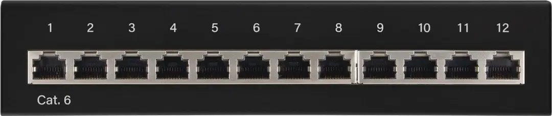 Goobay CAT 6 Patchpaneel 12-poorts Wit
