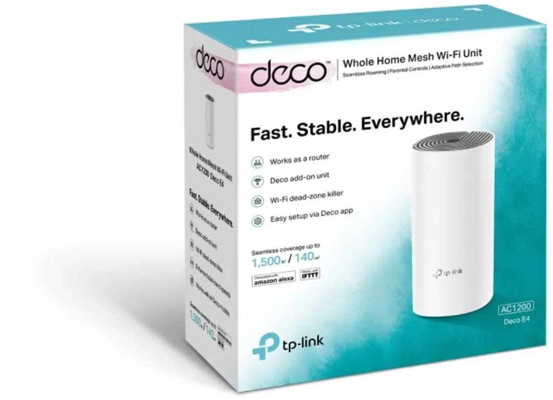 TP-Link Deco E4 Dual-band Wi-Fi 5 - 1 Stuk - Wit/Grijs