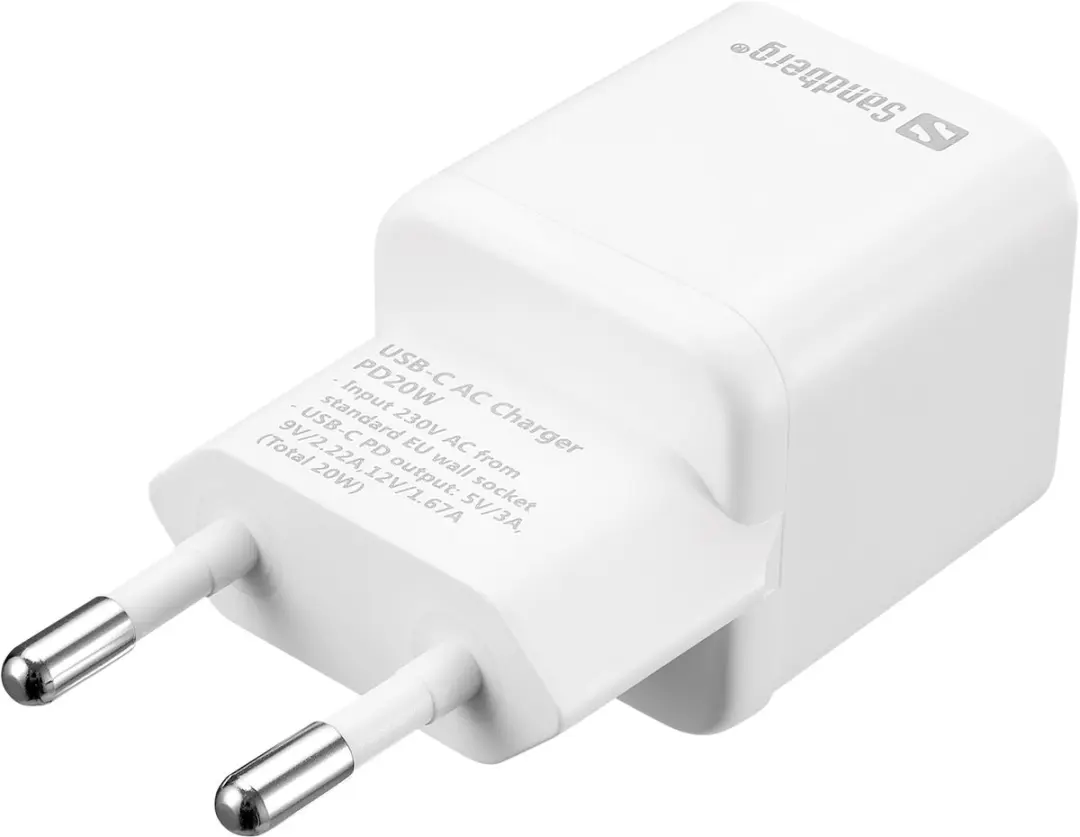 Sandberg 441-45 Snellader USB-C 20W - Wit - afbeelding 6 van 6