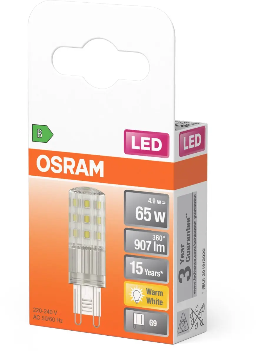 Osram LED Pin G9 4,9W 907lm Warm Wit - 1 Stuk