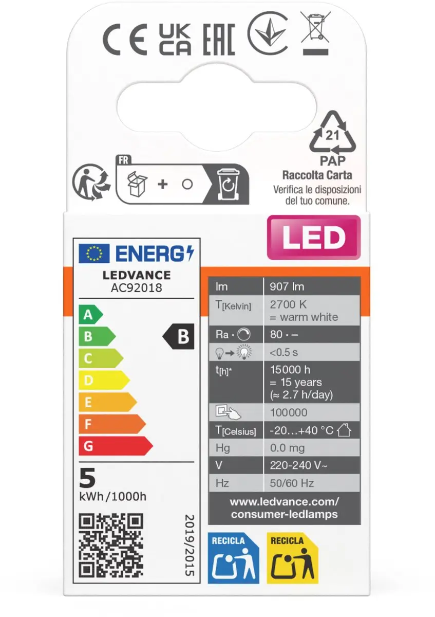 Osram LED Pin G9 4,9W 907lm Warm Wit - 1 Stuk