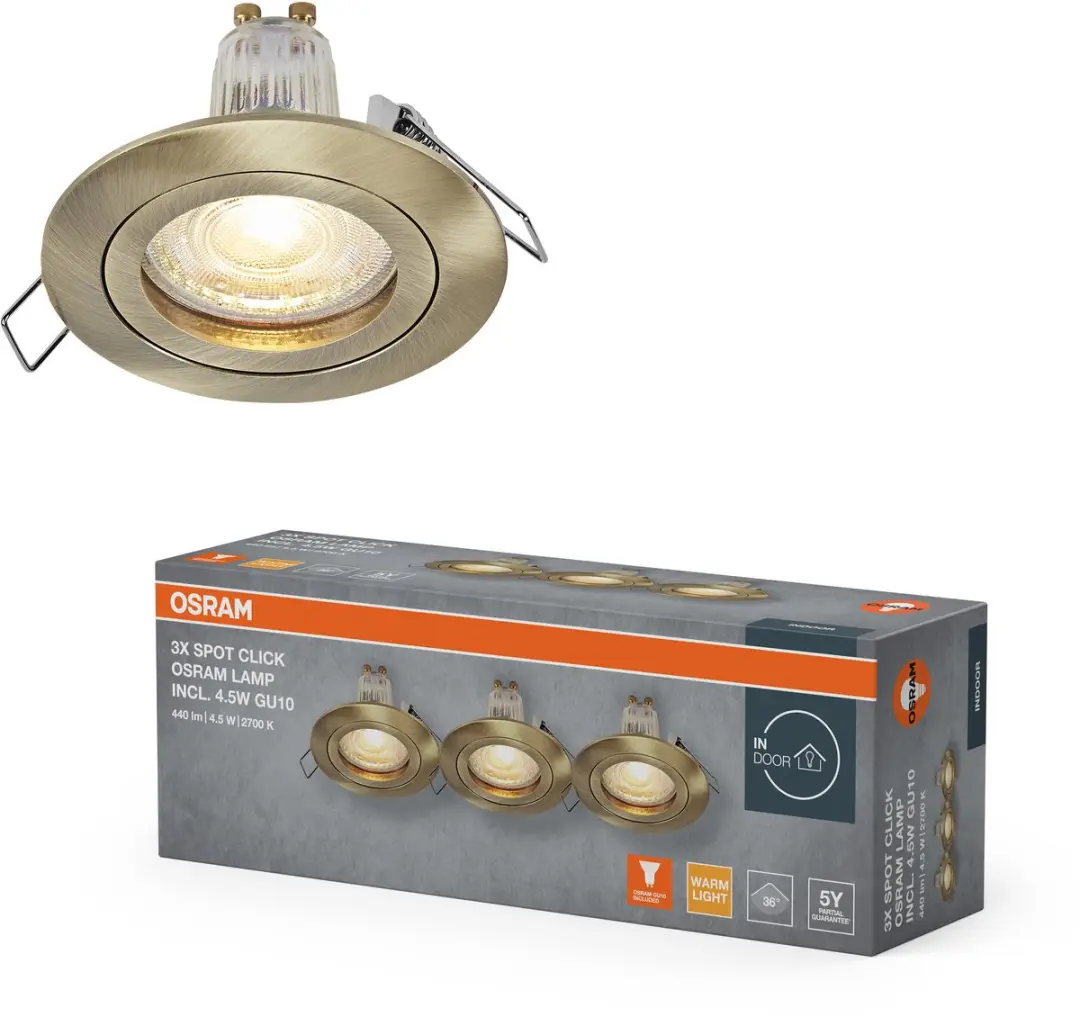 Osram Spot Set GU10 4,5W 2700K Green Brass