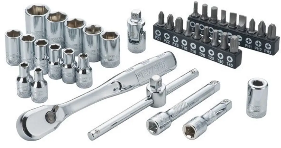 DeWalt DWMT19238-1 Dopsleutelset - 37-delig - 72-tands ratel