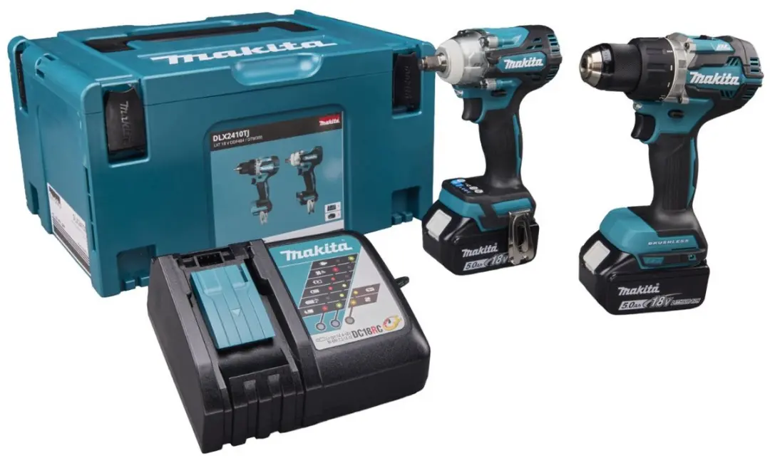 Makita DDF484 + DTW300 Accu Slagmoersleutel & Boormachine 18V 5.0Ah