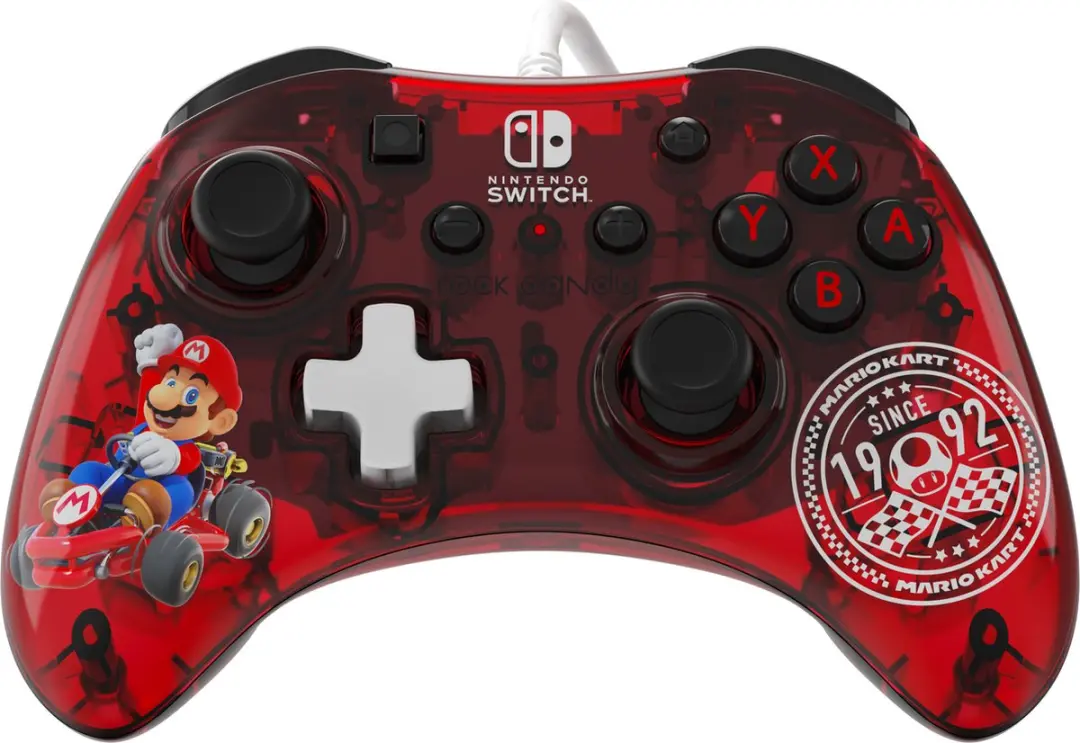 PDP Rock Candy Bedrade Controller Nintendo Switch Mario Kart - Mario Rood - 500-181-MAKT