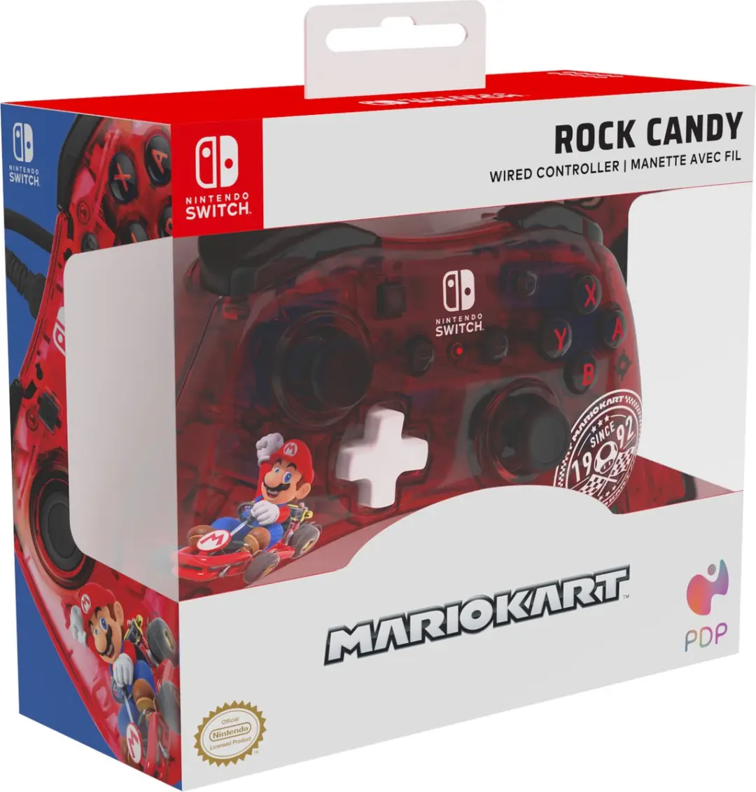 PDP Rock Candy Bedrade Controller Nintendo Switch Mario Kart - Mario Rood - 500-181-MAKT - afbeelding 6 van 6