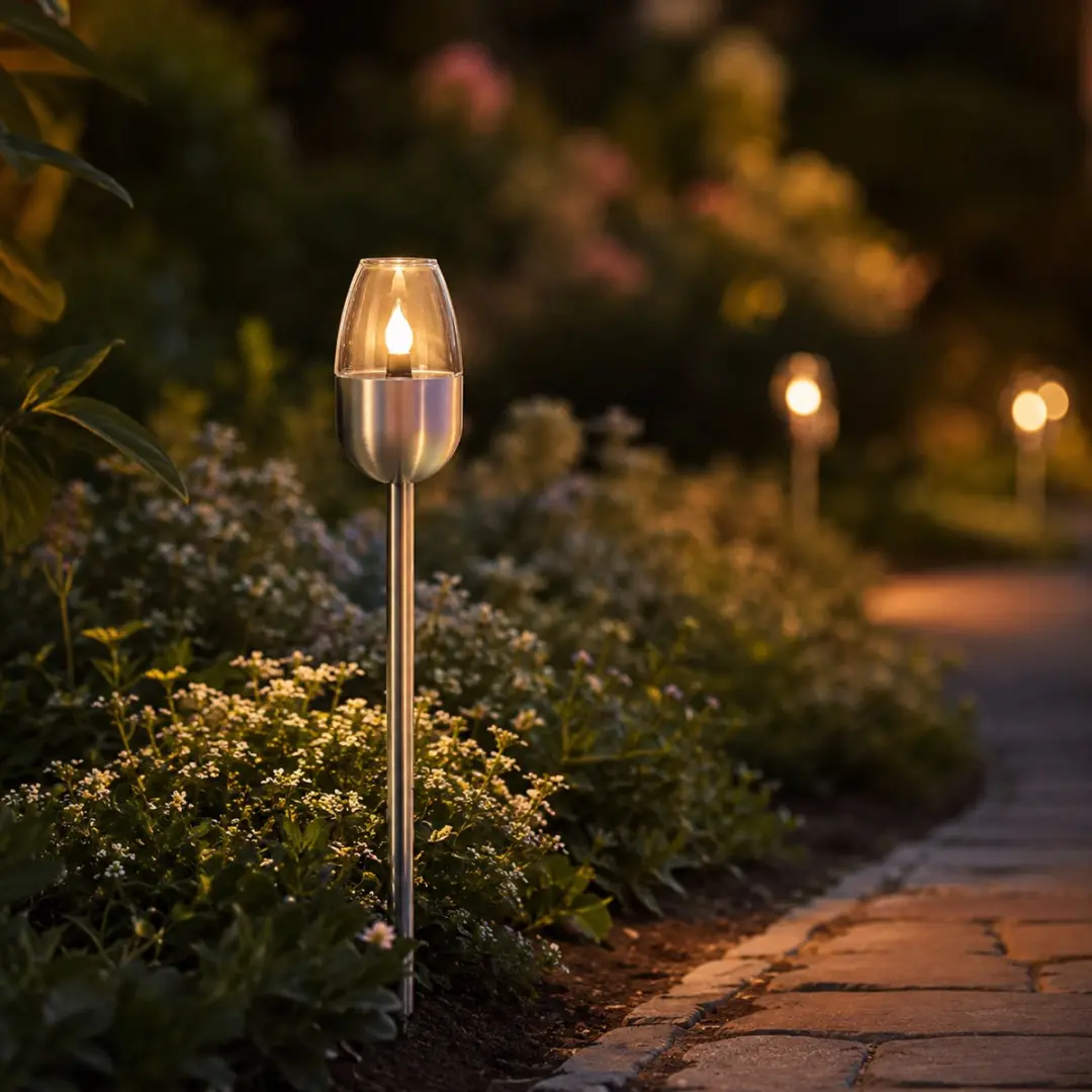 Grundig Solar Tuinlamp Vlameffect - Ø6 x 38,5cm - Transparant