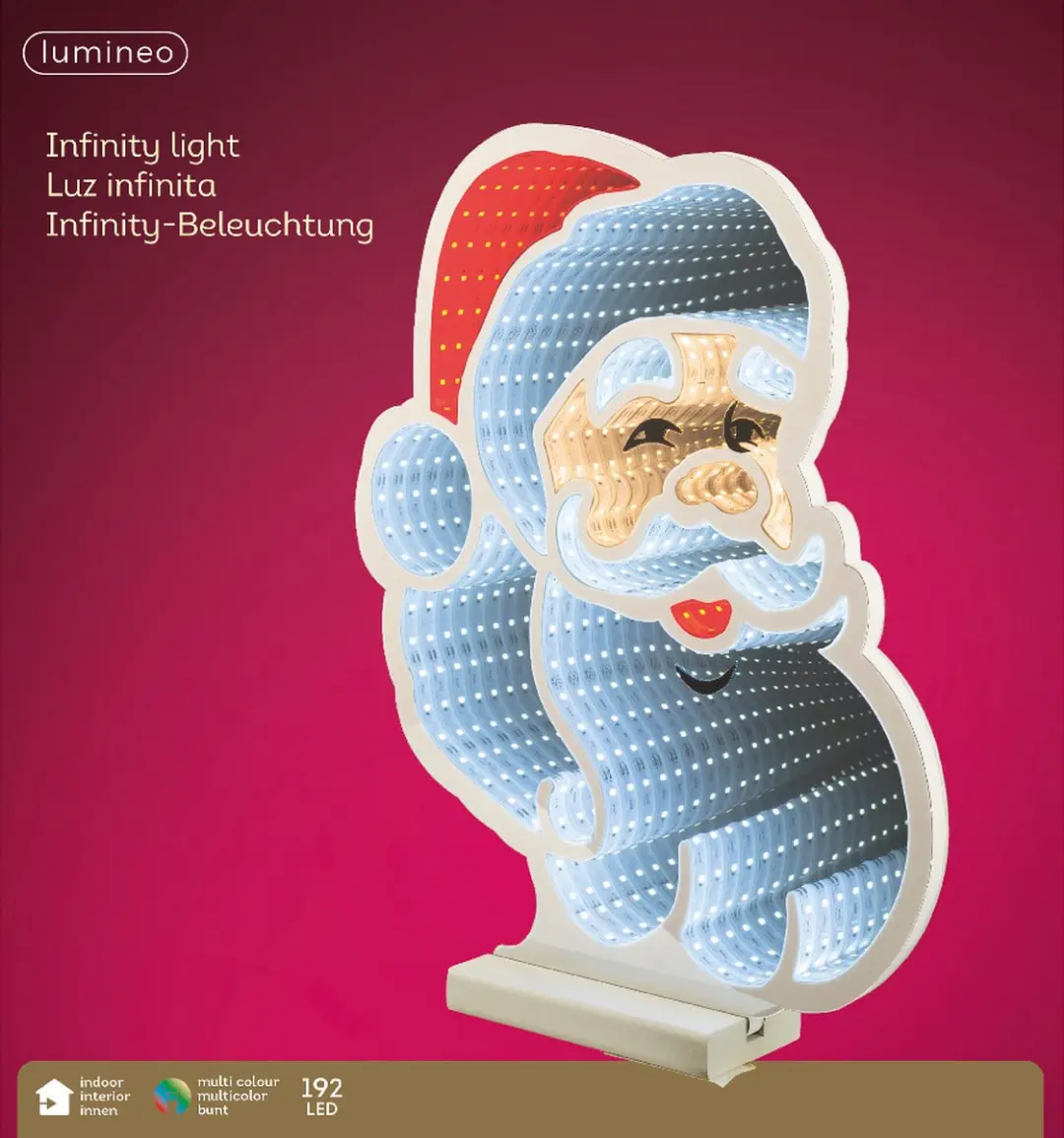 Lumineo Infinity Lights Kerstman - 15W - Wit/Rood