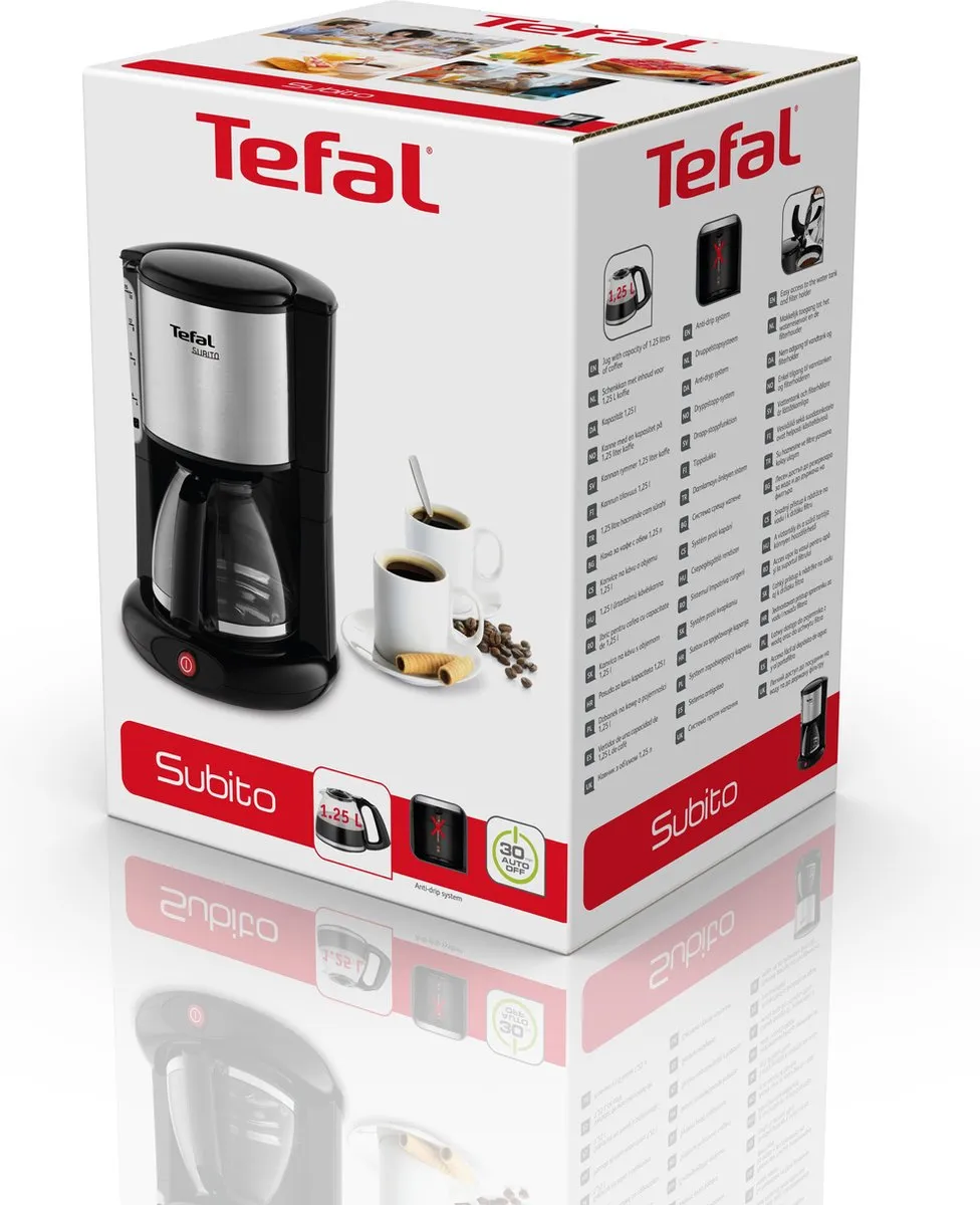 Tefal Subito CM3608 Filterkoffiezetapparaat 15 Koppen - Zwart