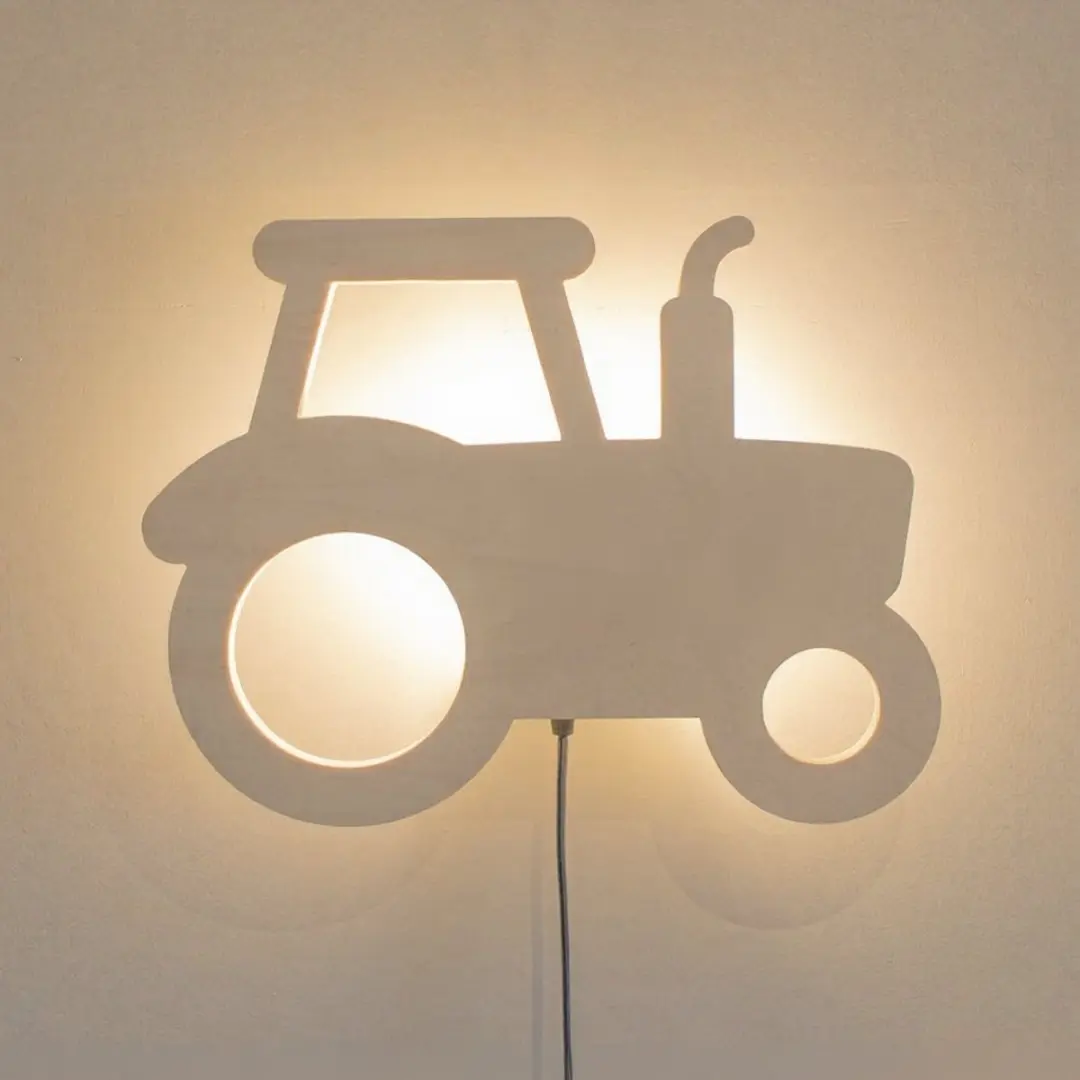 TreeToys Houten Wandlamp Tractor