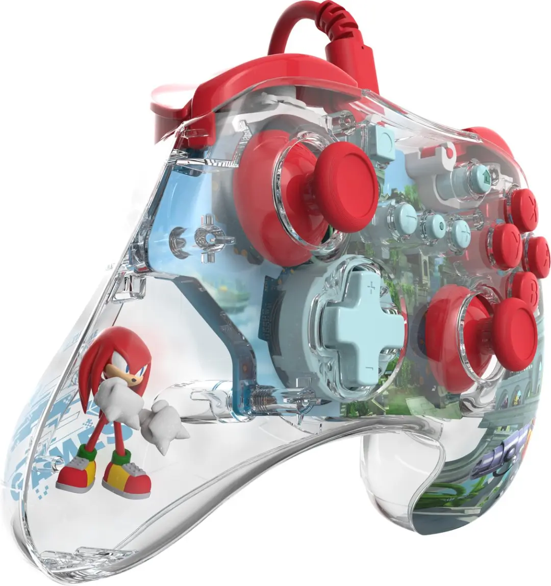 PDP REALMz Knuckles Sky Sanctuary Zone Controller 500-221-KNU - Rood/Blauw - afbeelding 6 van 6