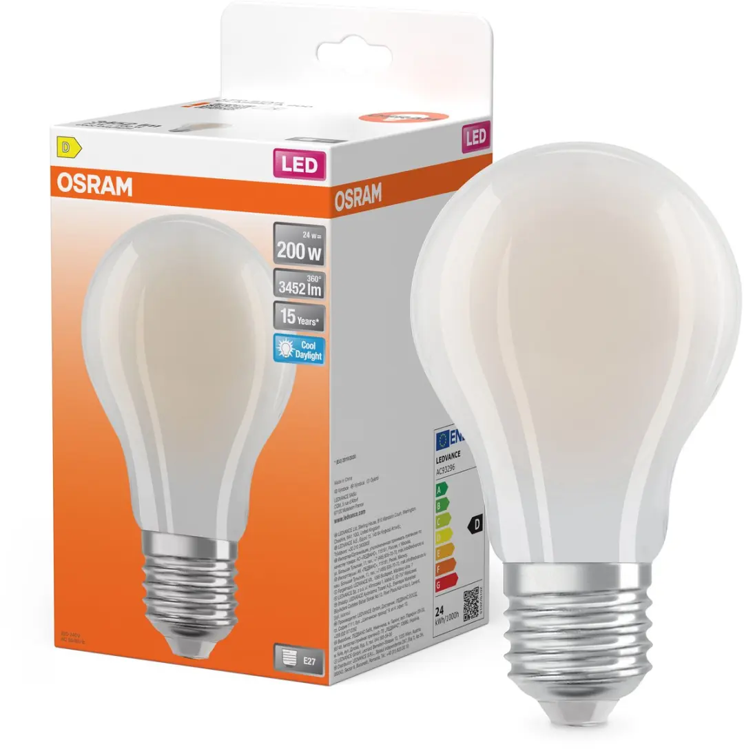 Osram LED STAR CLASSIC A 200 Filament - 24W 3452lm Koel wit - Mat