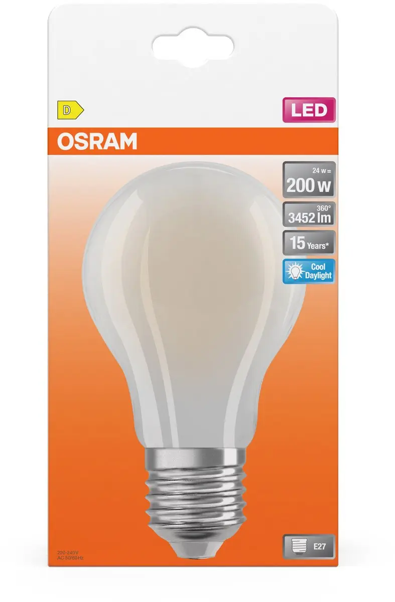 Osram LED STAR CLASSIC A 200 Filament - 24W 3452lm Koel wit - Mat