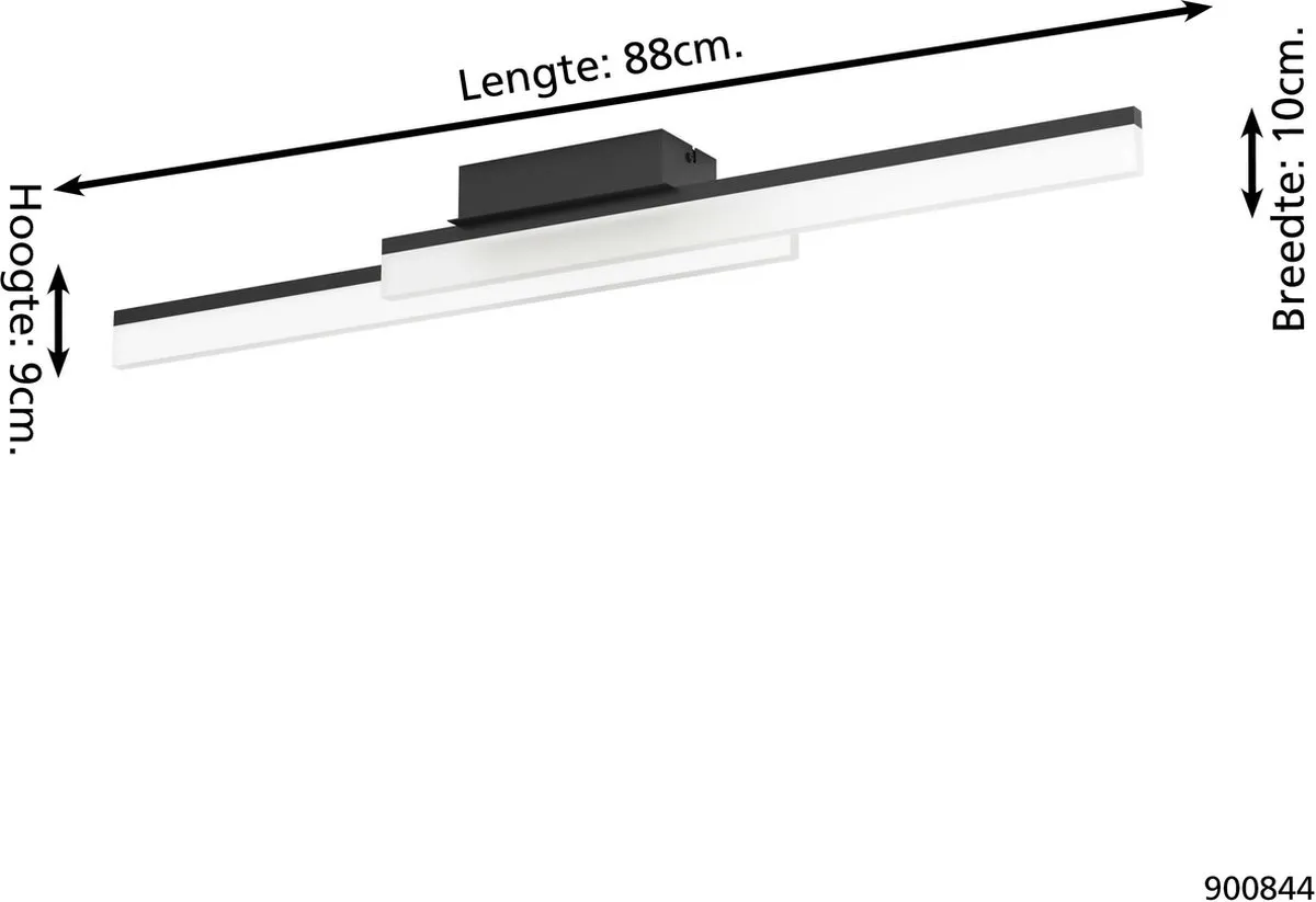 Eglo Palmital Plafondlamp LED 88cm - Zwart - afbeelding 6 van 6