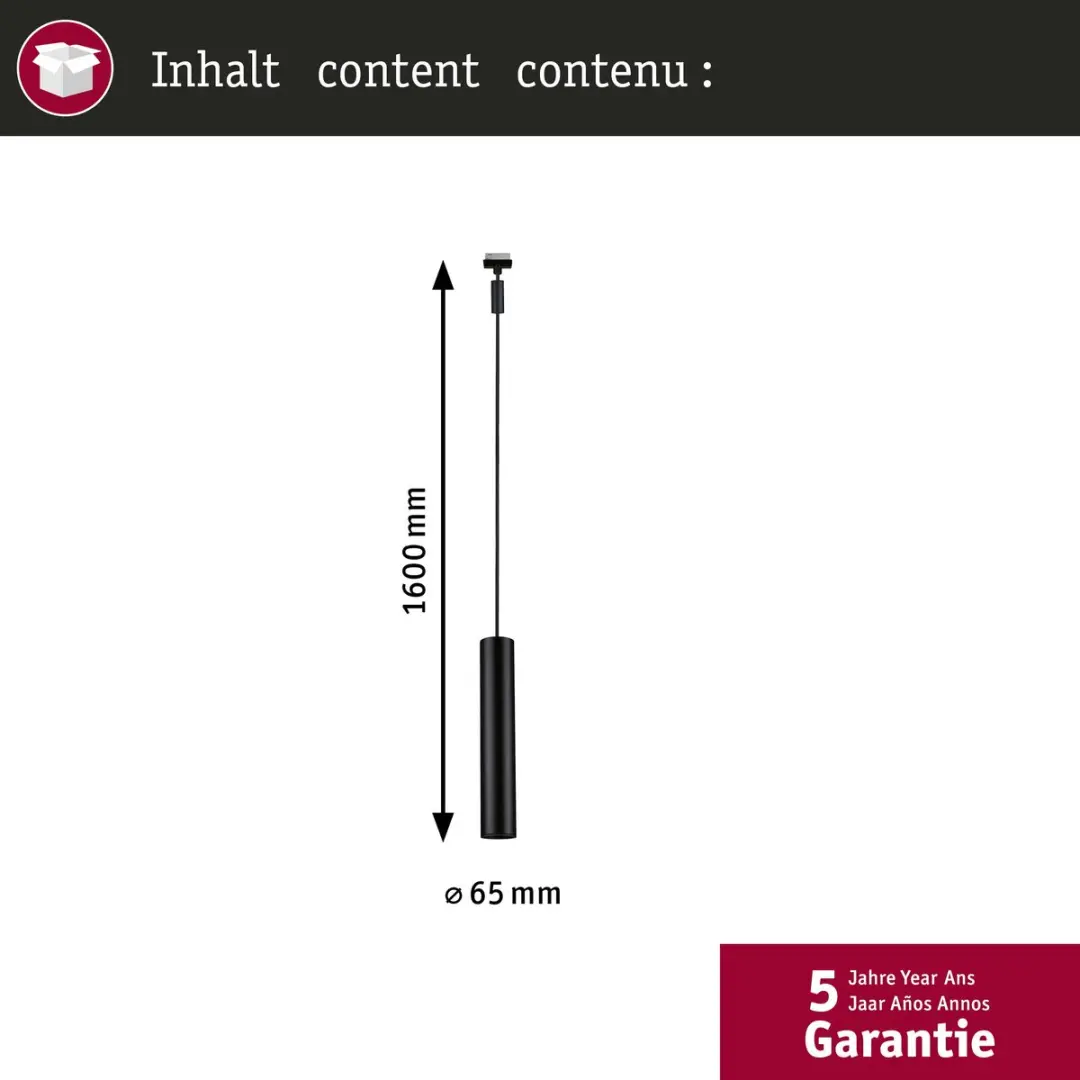 Paulmann URail Pendels Catalejo GU10 10W - Zwart mat