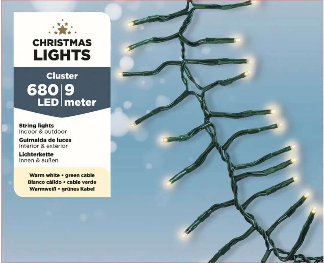 Lumineo Kerstverlichting Cluster 1190LED Warmwit