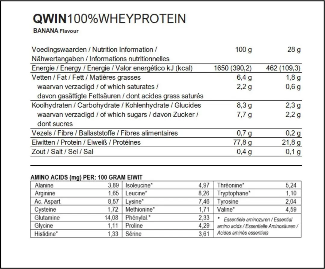 QWIN 100% Whey Protein Banana 2400g