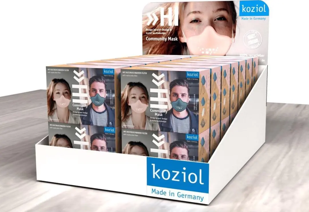 Koziol HI Community Mask Herbruikbaar - Organic Grey - 31 Filters - afbeelding 5 van 6