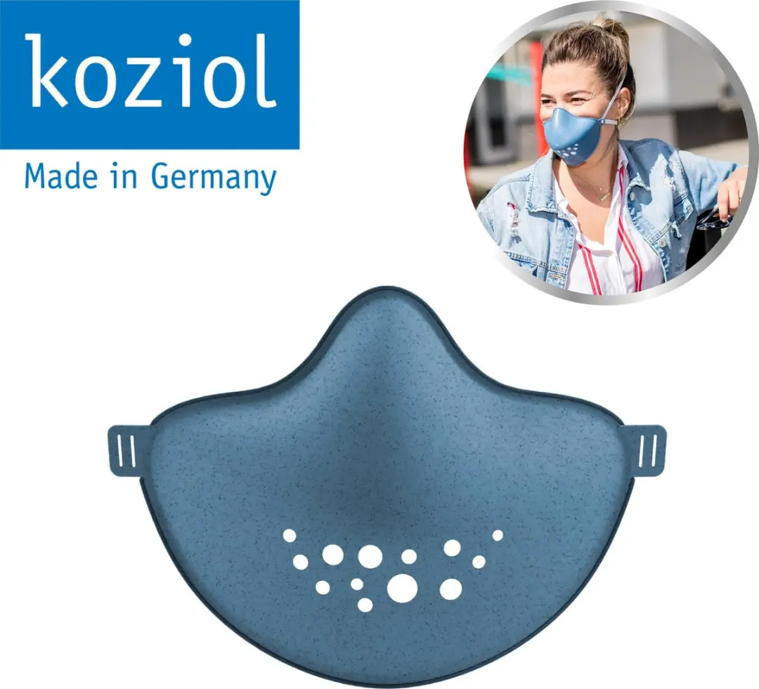 Koziol Community Mask Organic Blue - Herbruikbaar - 3 lagen - afbeelding 2 van 6