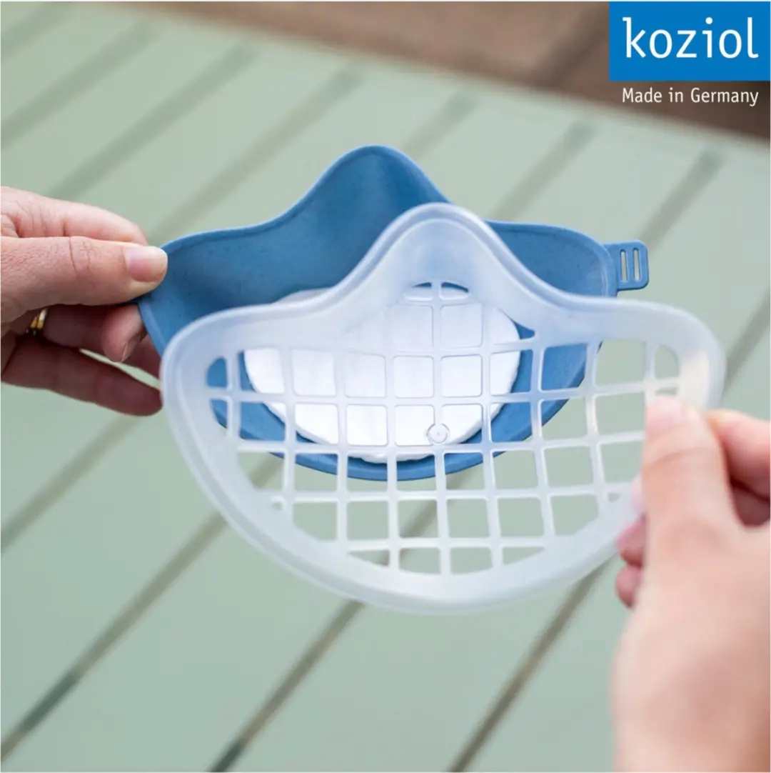 Koziol Community Mask Organic Blue - Herbruikbaar - 3 lagen - afbeelding 6 van 6