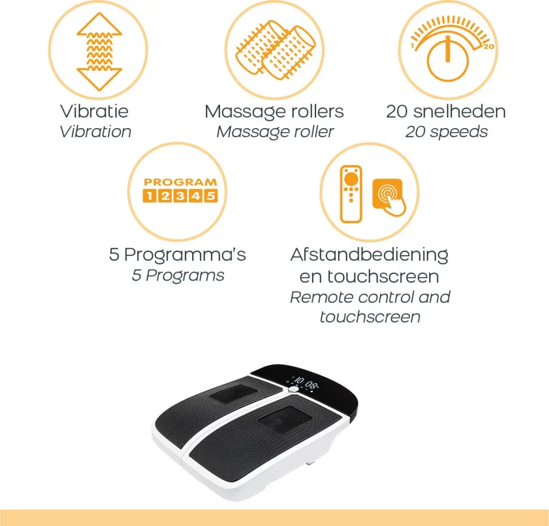 BioEnergiser Vibration Leg Trainer - Beenmassageapparaat 60W - Wit