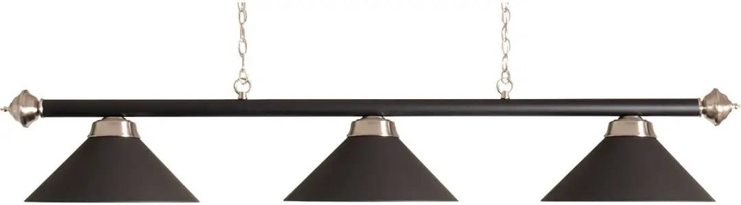 Buffalo Biljartlamp Stang 3 Kappen - Mat Zwart