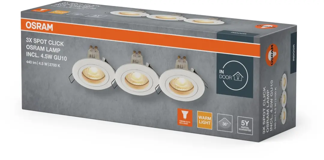Osram Spot Set LED GU10 4,5W Warm Wit - 3 Stuks